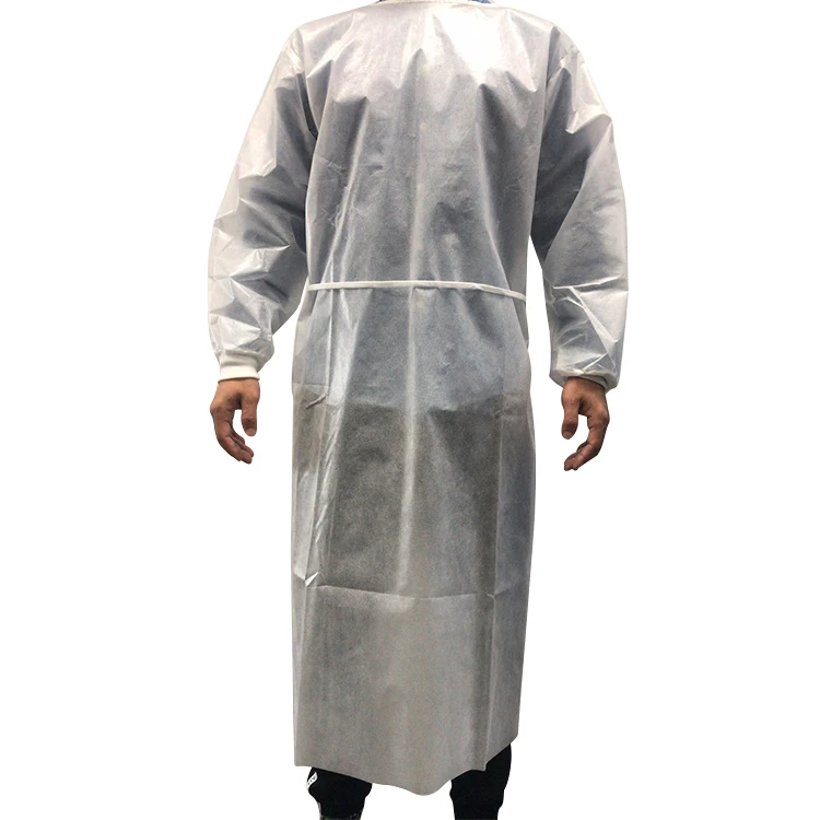 
protective hot product isolation gowns level 2 isolation gowns waterproof 45gsm medical isolation gown non woven 
