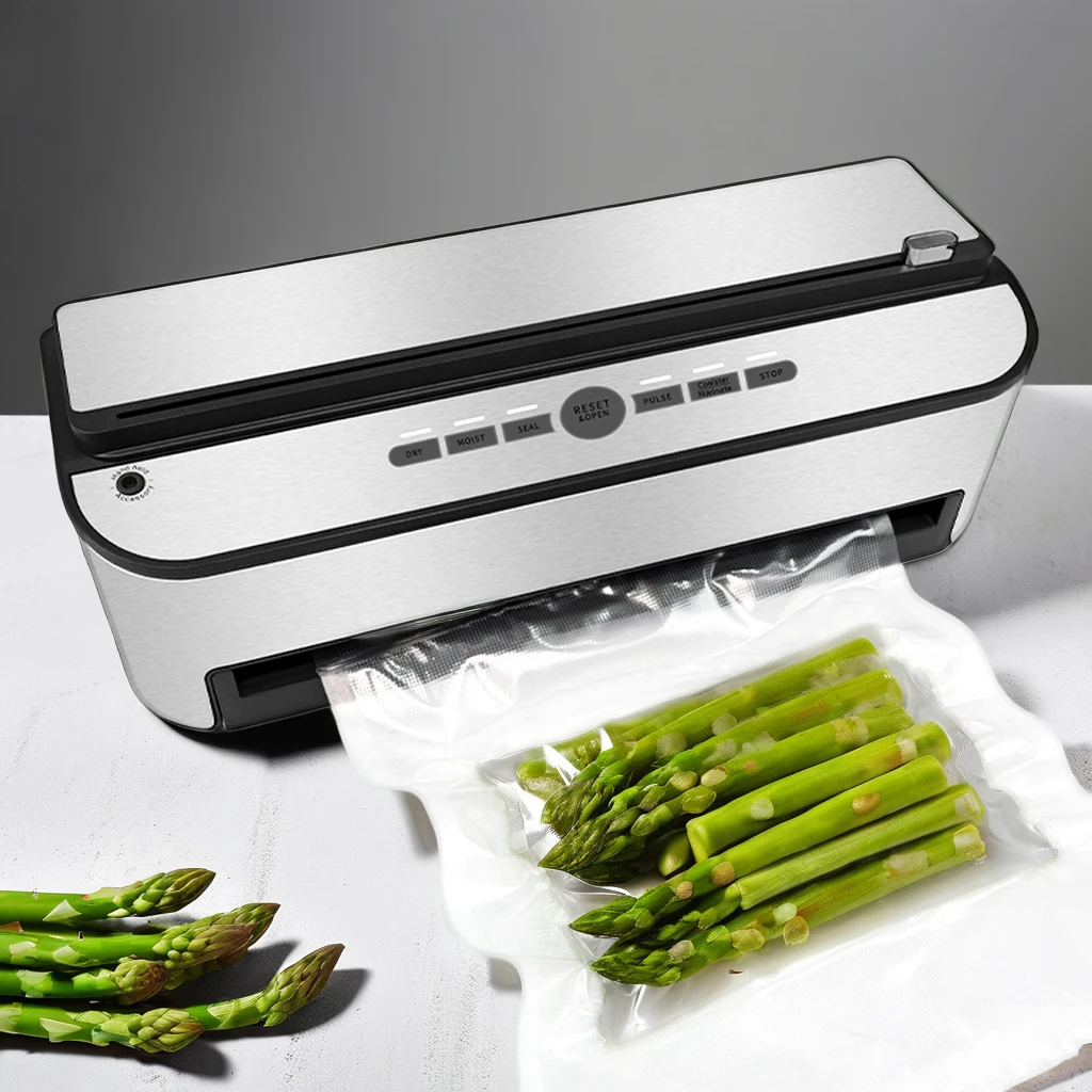 Automatic-Locked Vacuum Food Sealers with Double Pump Progress Display Removable Drip Tray for Food Sealer Preservation
