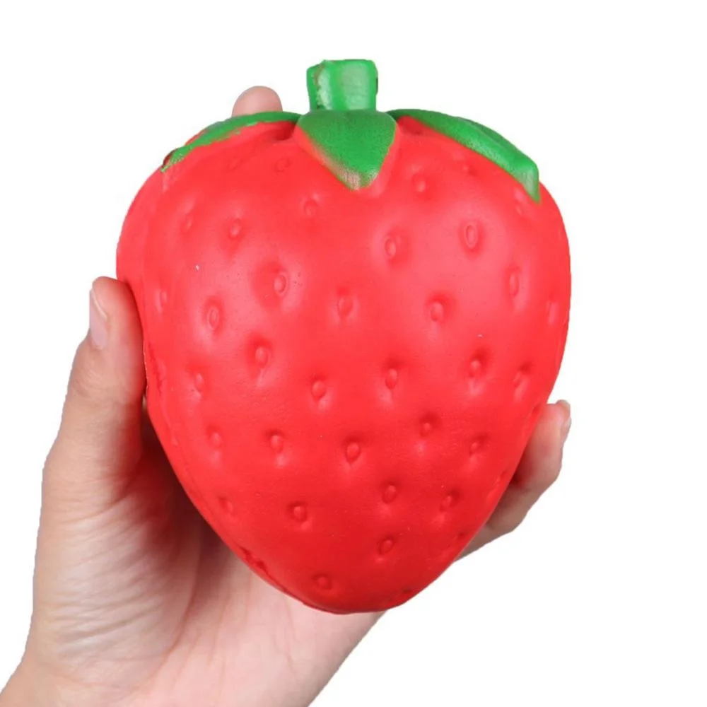 
New design red strawberries slow rising jumbo strawberry fruit food squishy squishies squeeze toy 