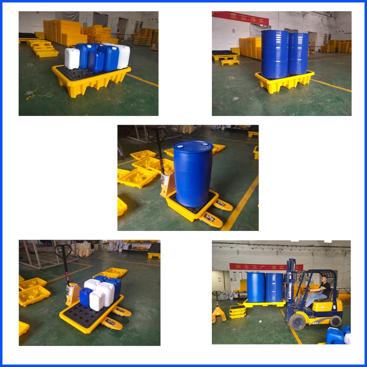 1300*1300*300 MM Top Quality Anti Oil Containment Pallet Drum Spill Pallets With Removable Grating