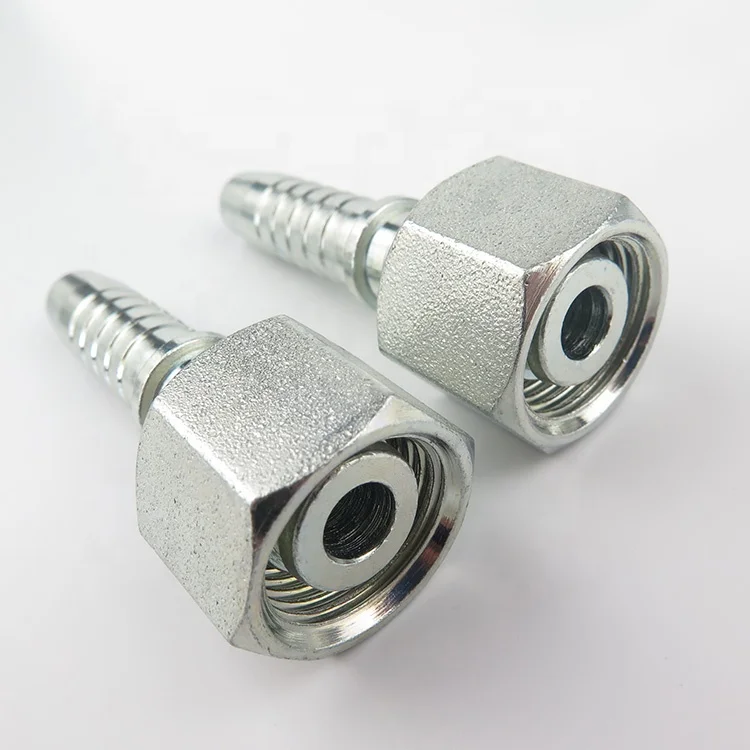 20411 Carbon Steel Metric 24 Cone Seal Hydraulic Crimp Hose Fitting