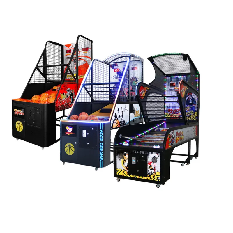 Adult indoor coin operated electronic Street basketball arcade shooting hoops game machine for shopping mall rental