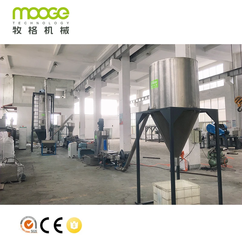 Recycled Plastic PET Bottle Flakes Granulators / Granulating Machine / Recycling Pelletizing Line