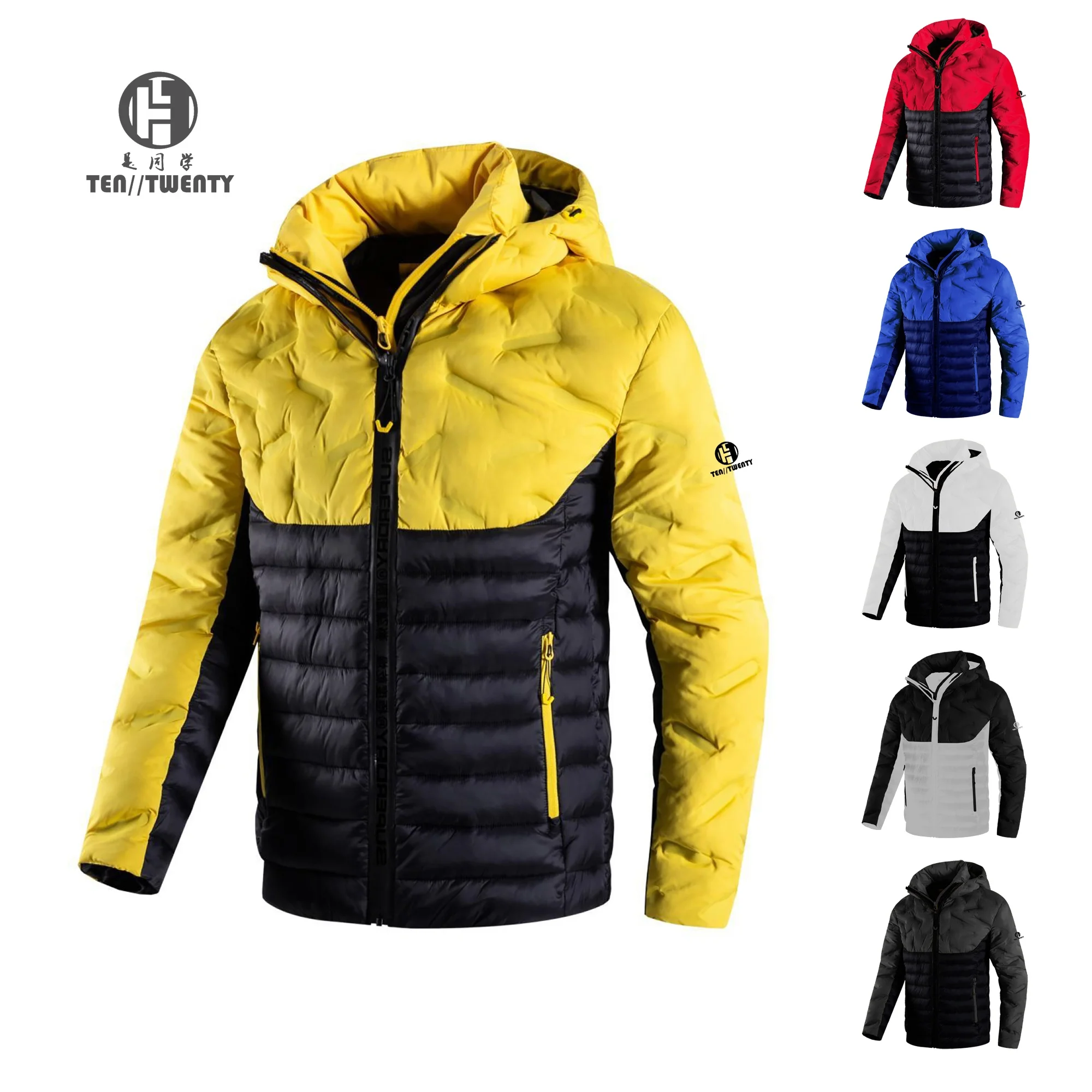 OEM Custom new design emboss printing Outdoor Padded Winter Men Coats Puffer down Jacket For Man