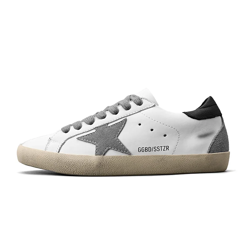 Song Zhongji The same new tide shoes leather flat white shoes dirty shoes