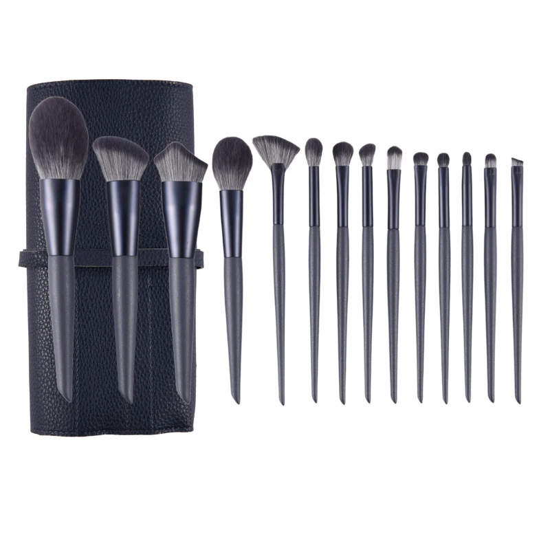 Private Label Brushes Makeup 14pcs Face Eyeshadow Foundation Wooden Handle Synthetic Makeup Brush Set
