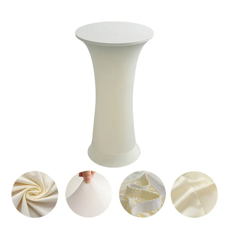 Round Stretch Tablecloth Solid Colour Bar Table Cove For Wedding