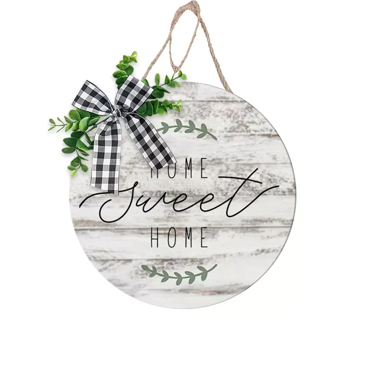 New arrivals garden round hanging welcome home door wooden sign
