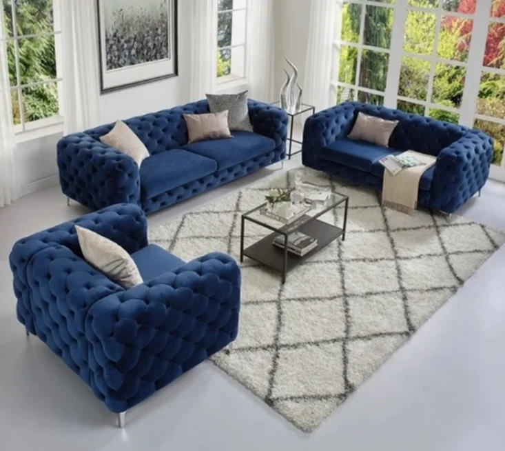 Роскошная мебель, бархатный диван для гостиной, набор диванов с журнальным столиком