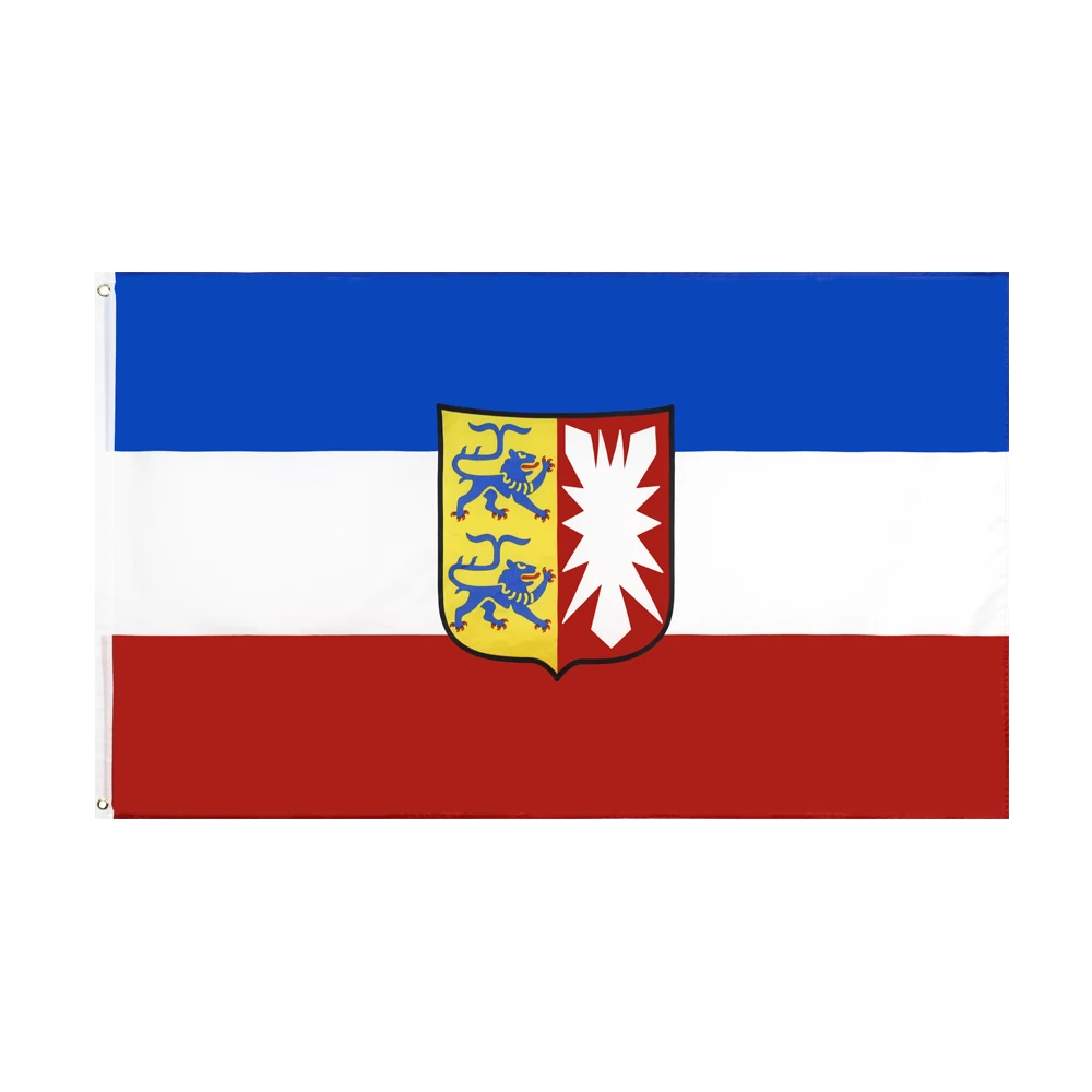 Ready to Ship 100% Polyester 3x5ft Stock Germany German Region of Schleswig Holstein Flag