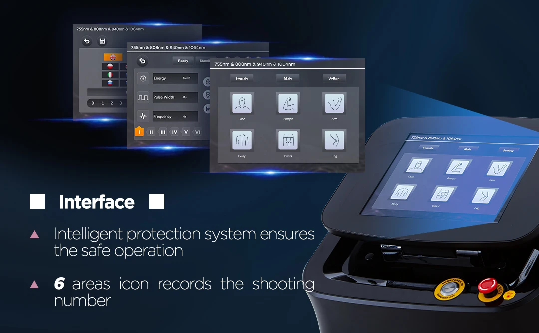 ADSS Diode Laser 755 808 1604 Portable Painless Ice Cooling Diode Laser Hair Removal Machine for Salon