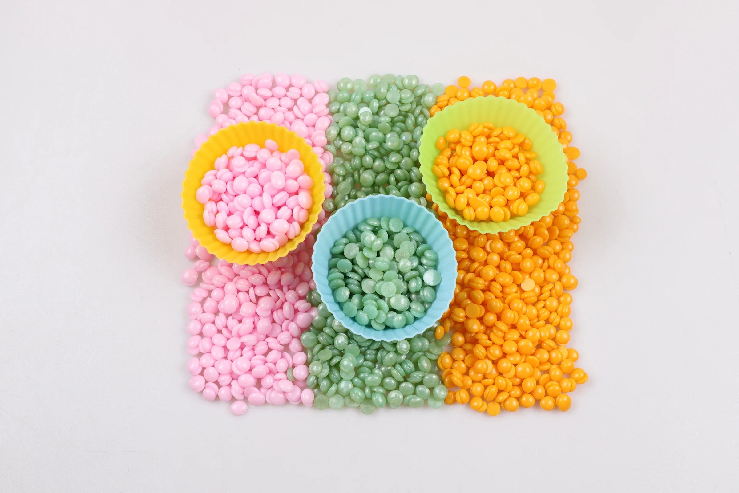 Depilatory Shimmer Orange Hard Wax Beans Customized Packaging Hair Removal Rosin-free Wax 100g