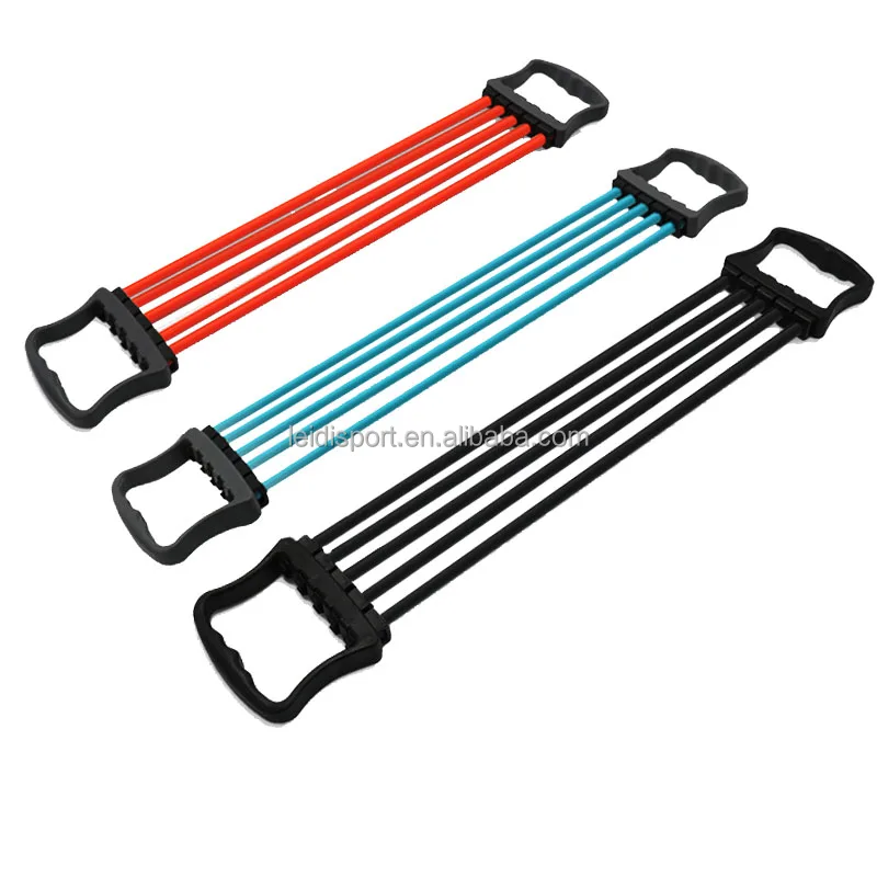 Chest expander | arm training, 5-tube adjustable arm strength trainer, exercise resistance belt, suitable for family fitness mus