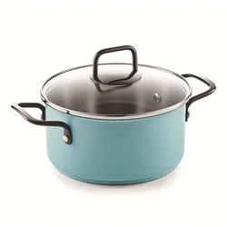 Light luxury pink color 20cm kitchen cooking cookware stainless steel nonstick soup pot soup stock pot