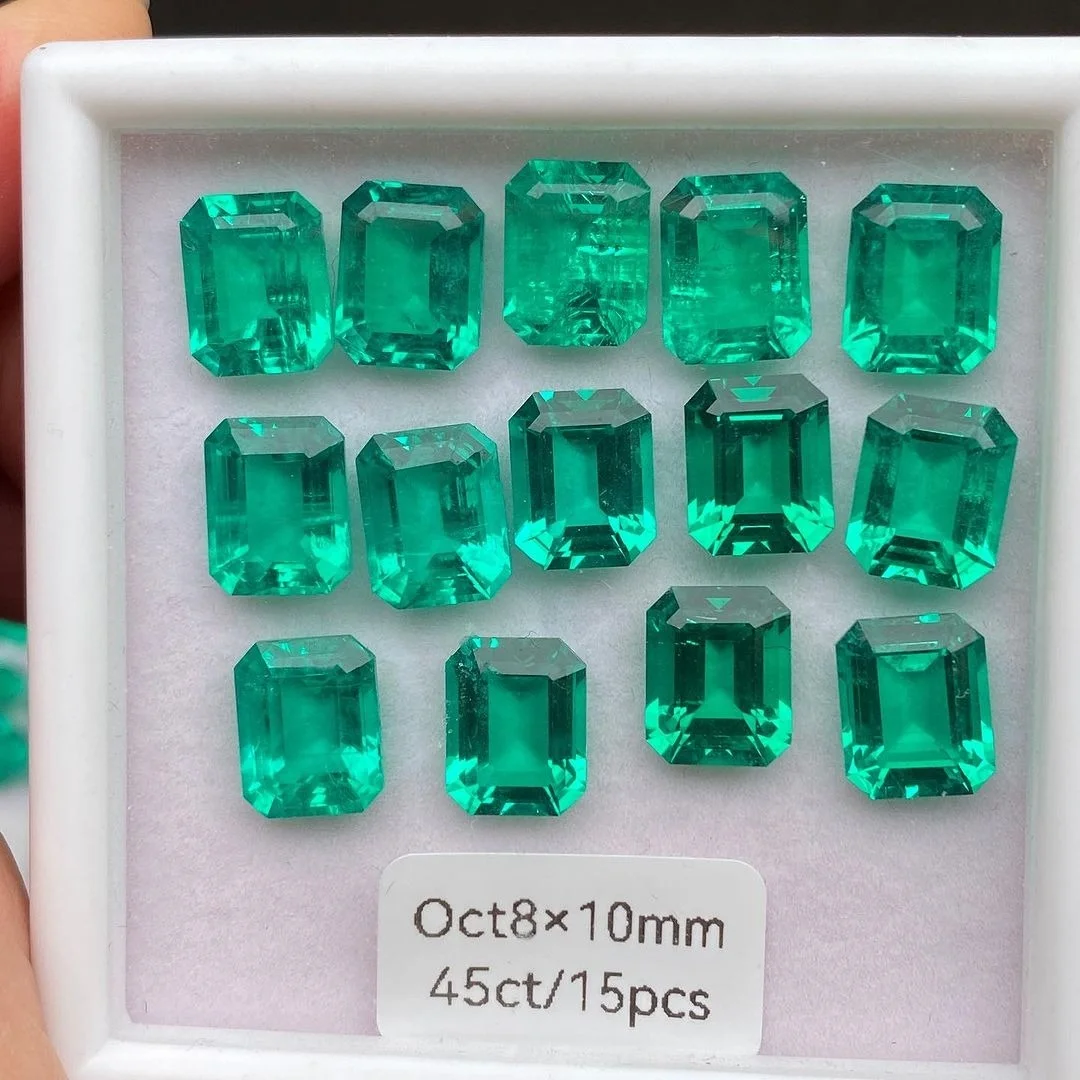 Wuzhou Factory Direct Sale Hydrothermal Cultivation of Colombian Emeralds Cut Lab Grown Emerald Stone Price