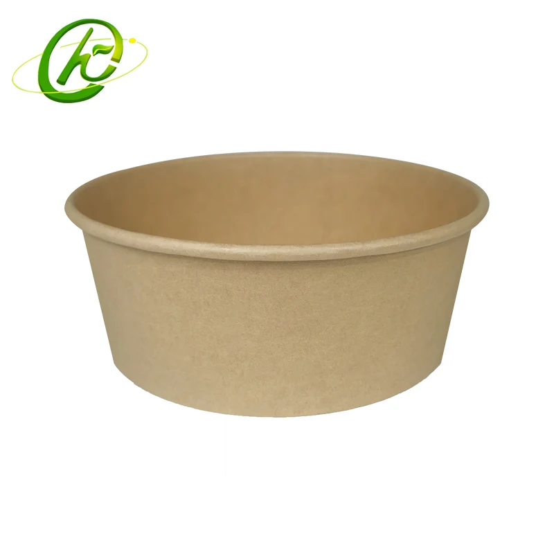 OEM/ODM disposable 16oz 26oz 32oz 36oz 42oz 48oz pe/pla coating kraft paper salad soup cup bowl with lid