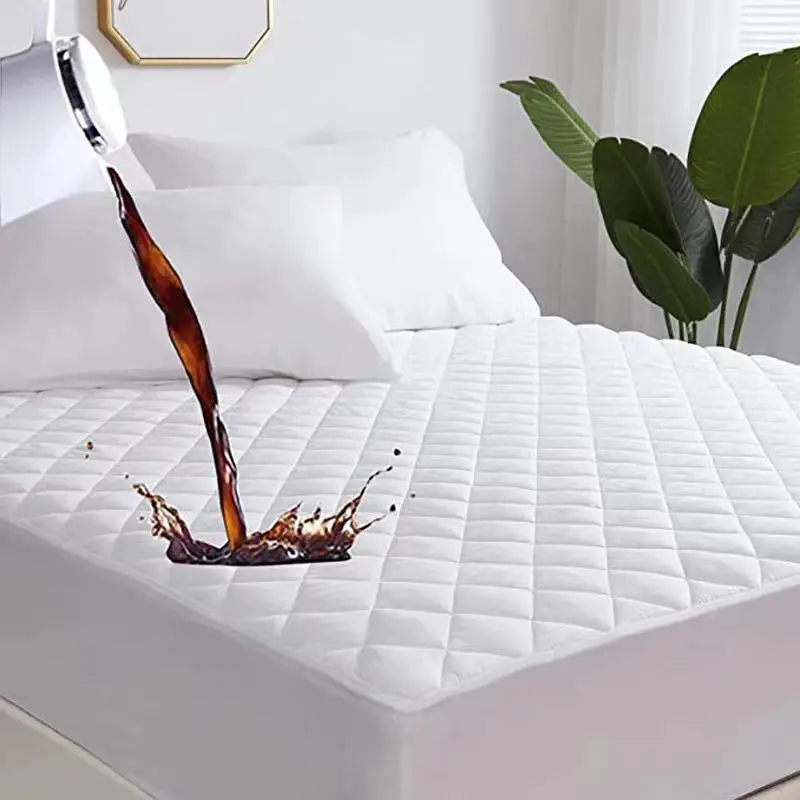 Hotel custom white reusable bed bug proof quilted waterproof matress protector bed