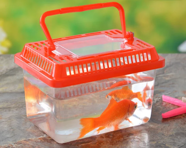 Plastic Turtle Fish Tank Reptile Feeding Pet Box Transport Portable Fish Tank