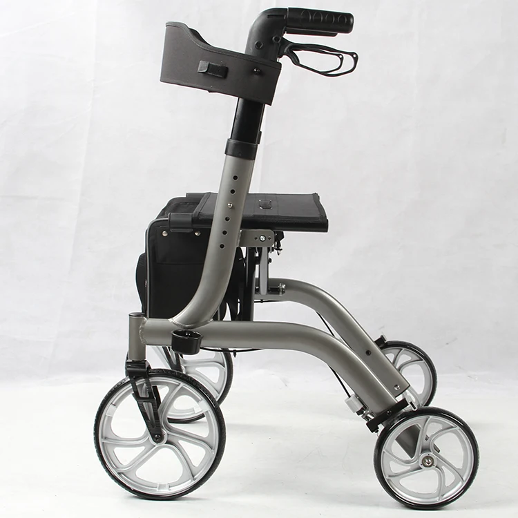New Design Chinese Durable Lightweight Aluminum Rollator Walker With Hand Brake