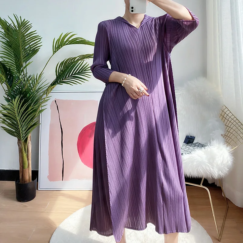 Wholesale New Design Women Elegant Pleated Dresses Women O Neck Fashionable Dresses Pleated Dress