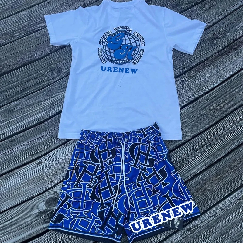 Custom logo sweatsuits tracksuit short sets summer 100% cotton jogging suit for men