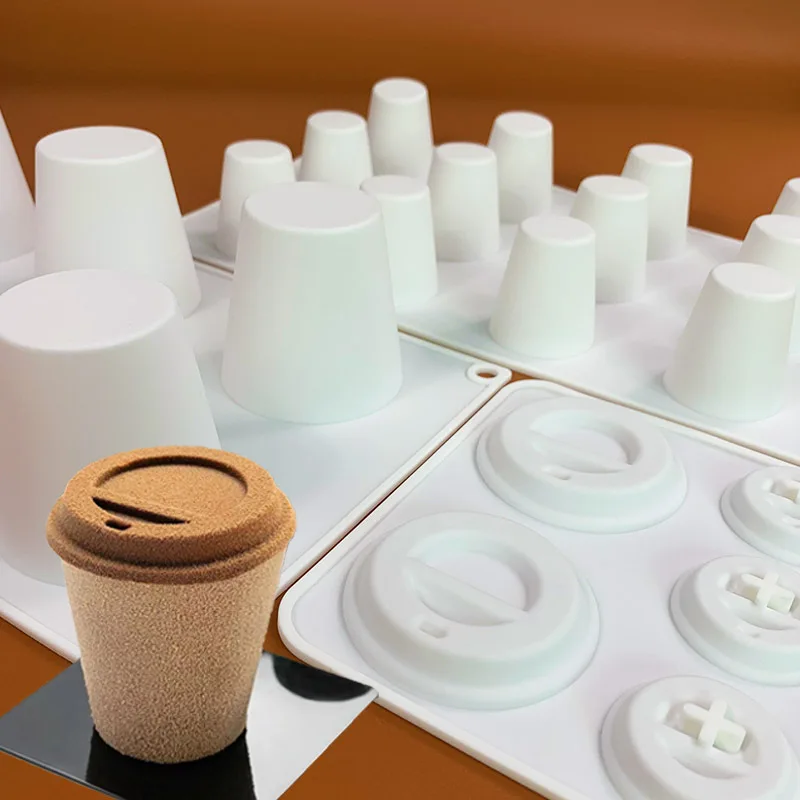 Early Riser Coffer Cup Styling Mousse Cake Silicone Mold Handmade Cake Decoration Baking Supplies Candle Soap Moulds