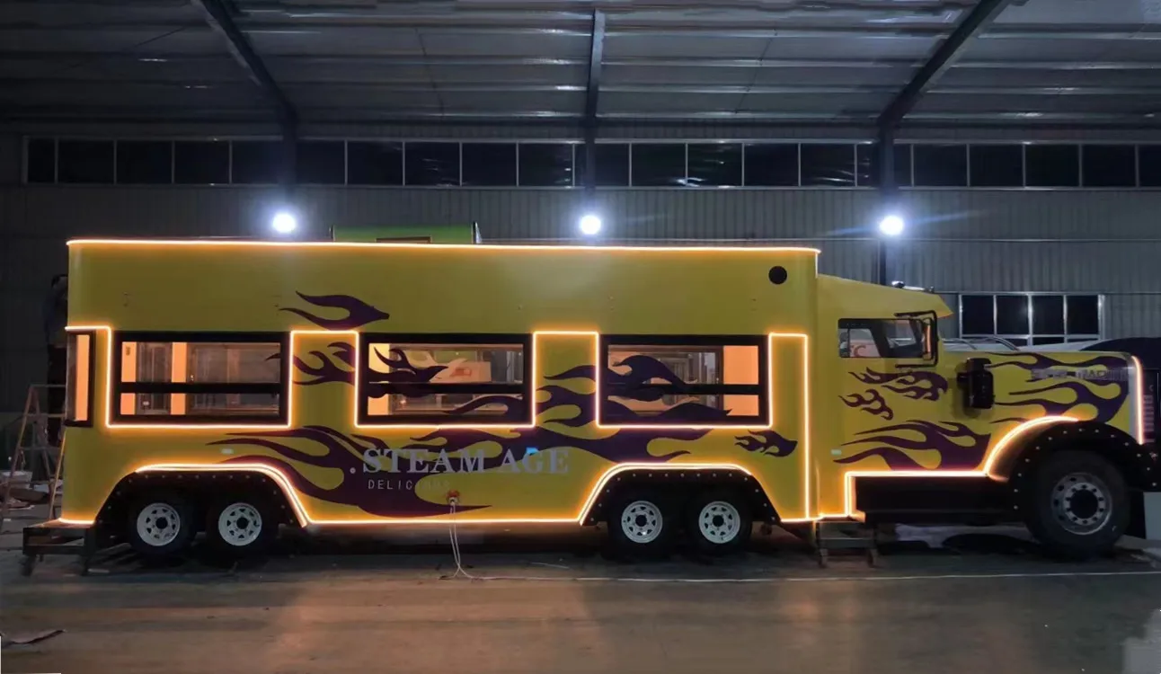 Factory outlet complete kitchen equipment fast food snack beverage coffee milk tea restaurant catering van truck trailer cart