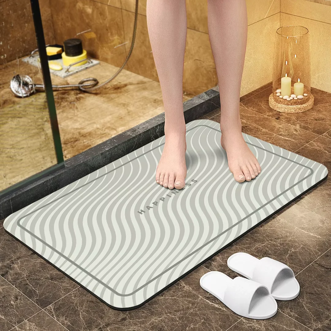 U-HOME Toilet Non Slip Anti Fatigue Outdoor Floor 4 Set 2 Piece Bath Rug Bathroom Mat Kitchen Living Room Rubber Floor Mat