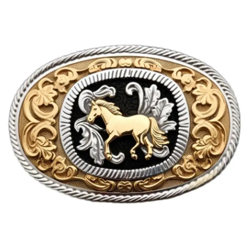 OEM Logo Hebillas De Cinturon Belts Buckle Hook Hardware Logo for Men Big Western Cowboy Belt Buckle