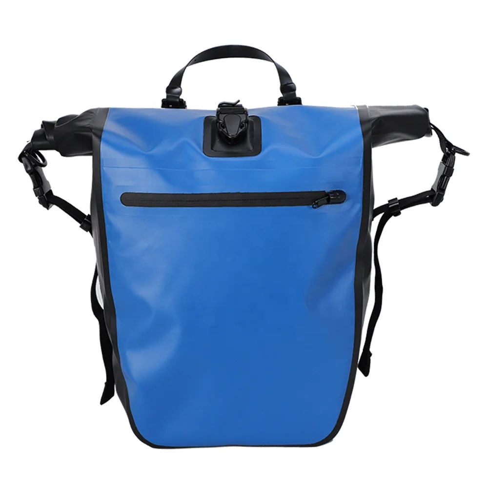 
Roll closure waterproof front zipper pocket cycling bag 