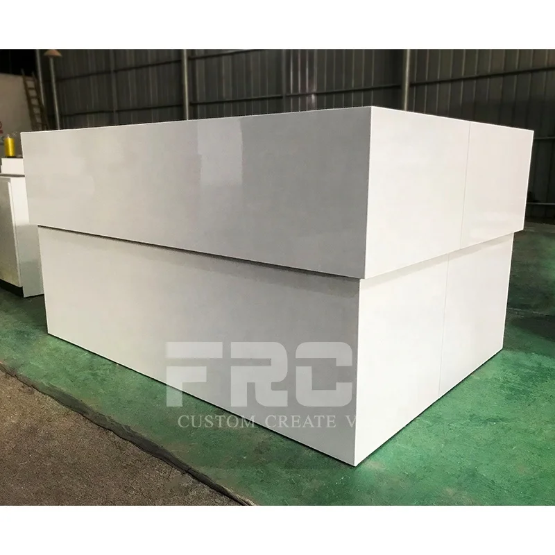 Индивидуальный дизайн L-образный белый офис медицинская клиника Парикмахерская стойка регистрации салон