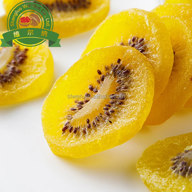 2024 factory wholesale 100% Natural  High Quality new crop semi Dried Fruits Preserved Dried Kiwi Slices with Yellow Color