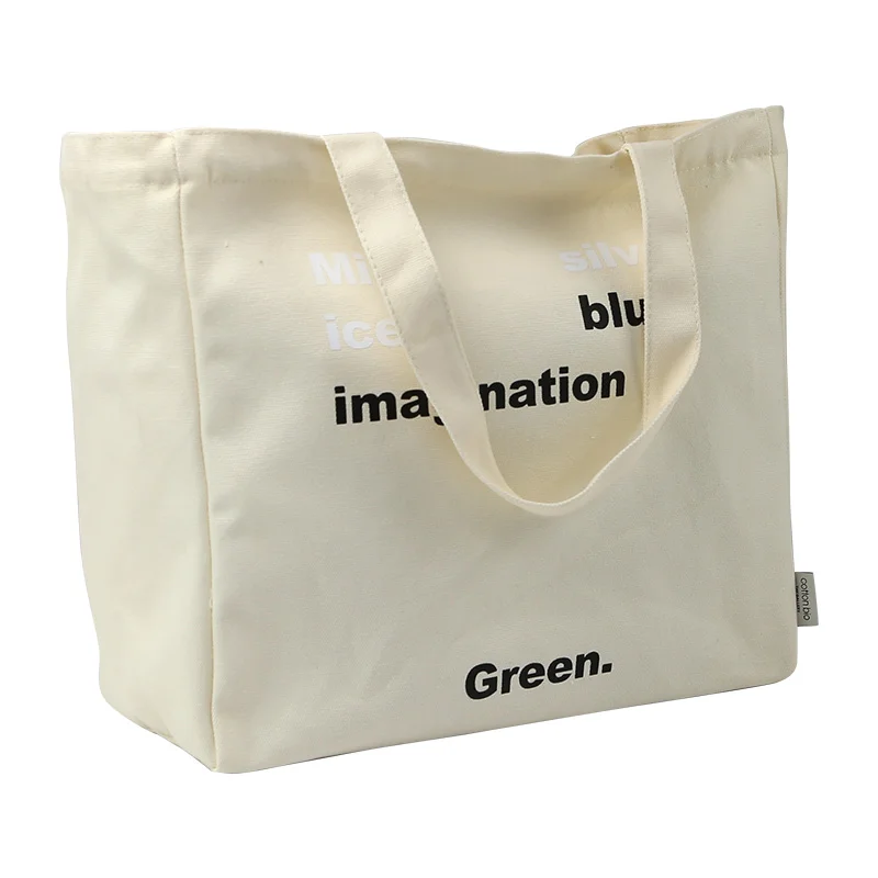 Customization Heavy Duty Embroider LOGO Reusable Cotton Grocery Eco-Friendly Reusable Shopping Cotton Bags