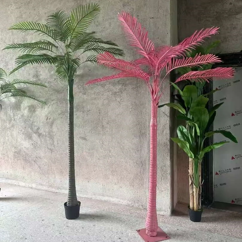 Popular Pink Artificial Banana Bird Plant Green Plant Large Pink Palm Plant Tree For Home And Cafe Shop Decor