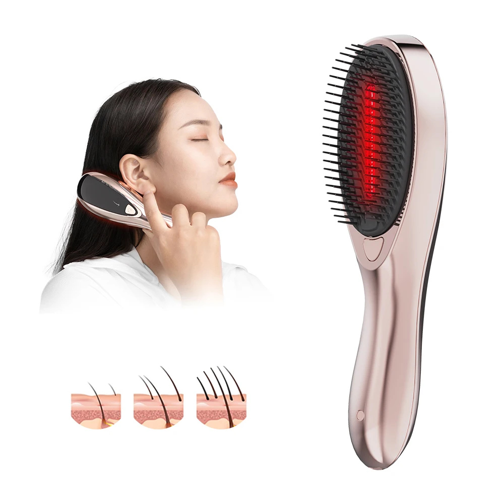 Home Use Anti Hair Loss Head Scalp Massage Therapy Device Hair Growth Red Light EMS Micro Current Electric Hair Comb