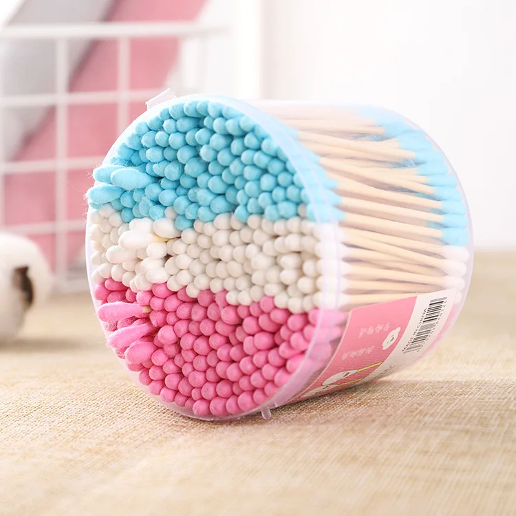 Custom soft ear cleaning cosmetic pure cotton swabs sterile cotton swab buds bamboo wooden stick