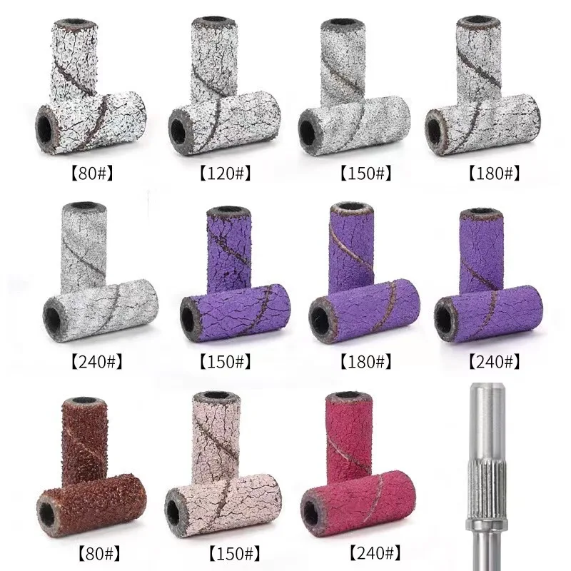 Mix Match 80# 240# Nail Drill Sanding Bands High Strength Wear-Resistant Sand Ring Electric Manicure Pedicure Set Wholesale Gel