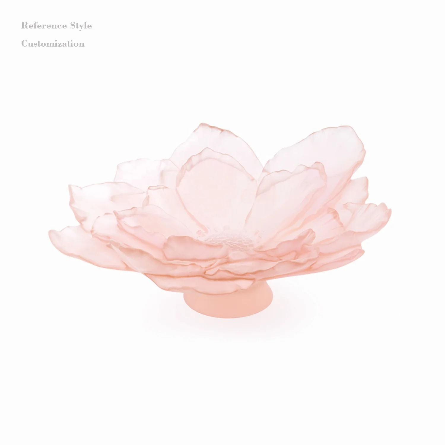 Beautiful pink violet large crystal camellia bowl for home wedding decor