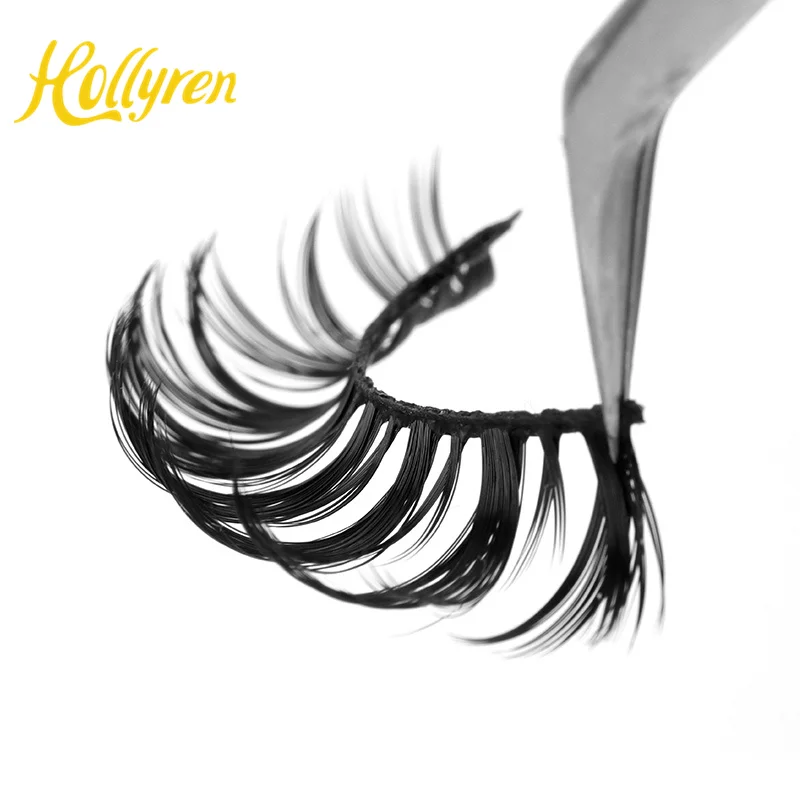 Russian Striplashes Winged Full Strip Eyelashes Custom Faux Mink Color D Curl Strip Eyelashes Vegan Russian Strip Lashes