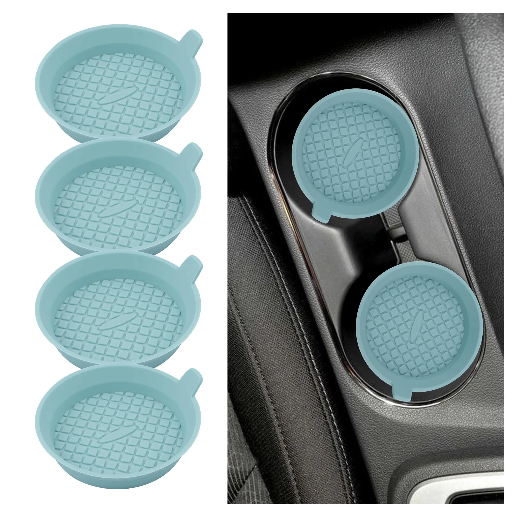 Non-Slip Auto Insert Cup Coaster Silicone Waterproof Drink Mat Universal Durable Car Accessories Car Cup Holder Coaster