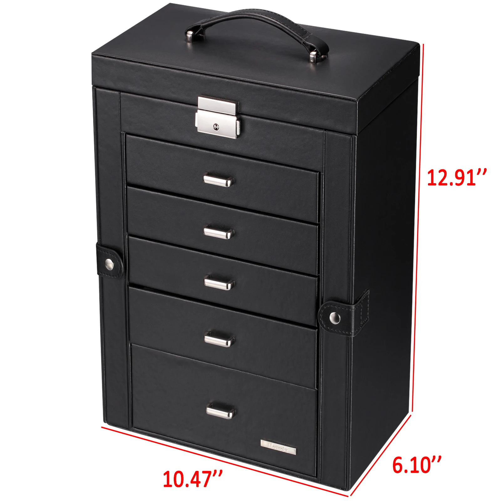 YOUBEI Large Capacity  2 in 1 PU leather Jewelry Box for rings earrings necklaces pendants watches