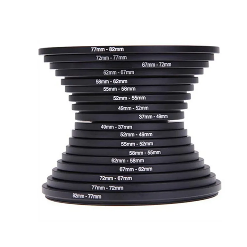 DSLR Camera aluminum lens converter   4952-55-58-62-67-72-77-82 mm step up ring lens adapter ring