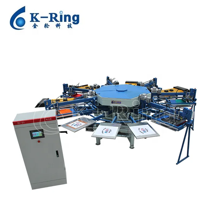 Multi colors Automatic carousel rotary silk screen shirts printing machine for t shirt/garments/textiles
