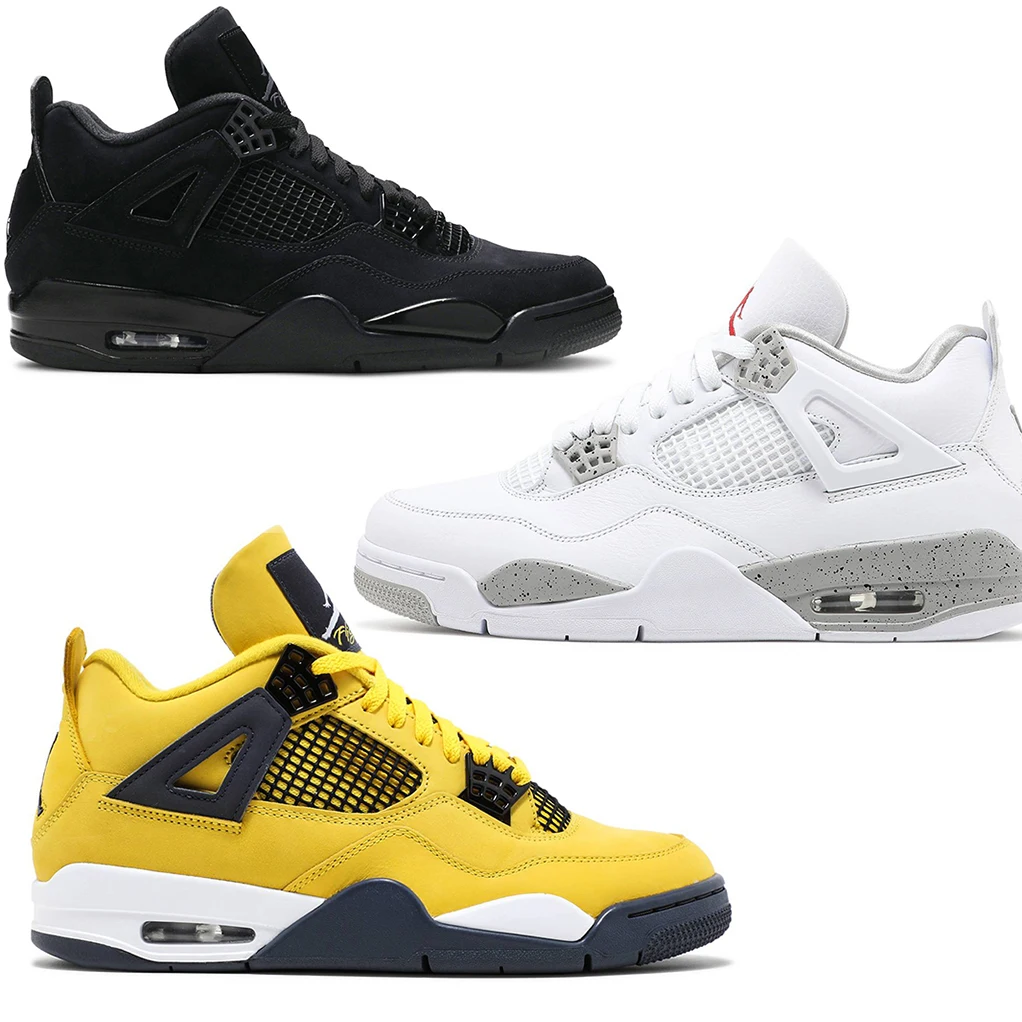 Aj Air Jordanys 4 Retro Black Cat Men Women Sneakers Fashion Casual Sports Shoes Basketball Shoes