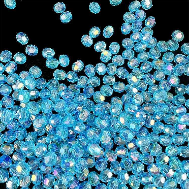 6-10mmAB Color transparent 32 section acrylic corner beads handmade beaded DIY jewelry production
