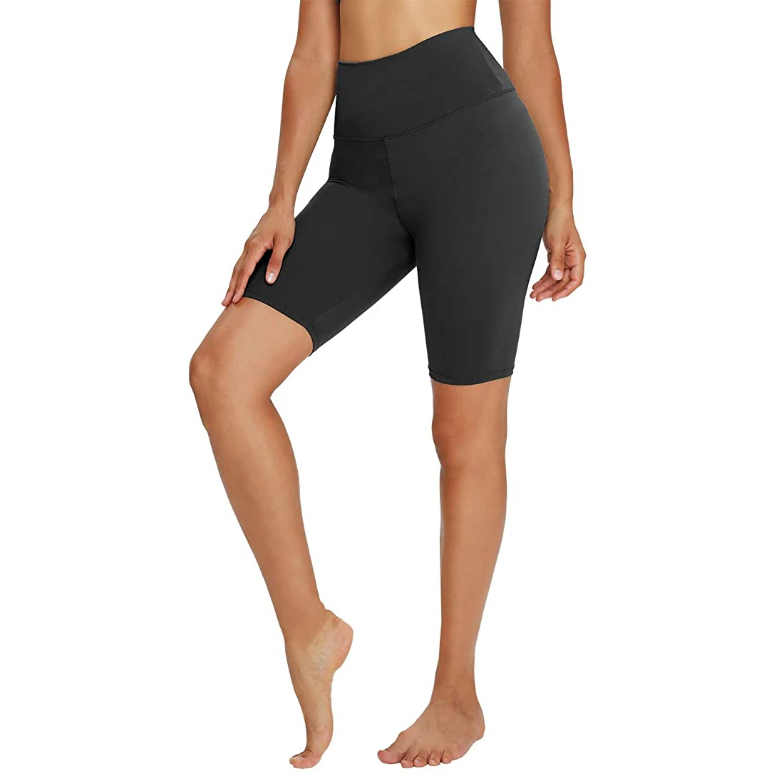 High Waist Plain Black Bike Short Polyester Plus Size Push Up Cycling Bike Shorts For WomenHot sale products
