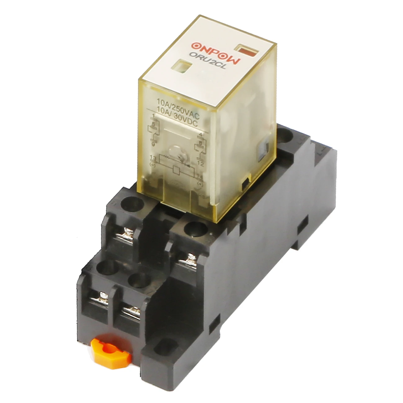 8-Pin 10A/110VAC  Electrical Power Relay, Copper Coil with Socket Base, LED Indicator, DPDT 2NO 2NC