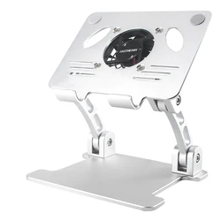 180 degree adjustable tablet stand aluminum fan cooling computer stand