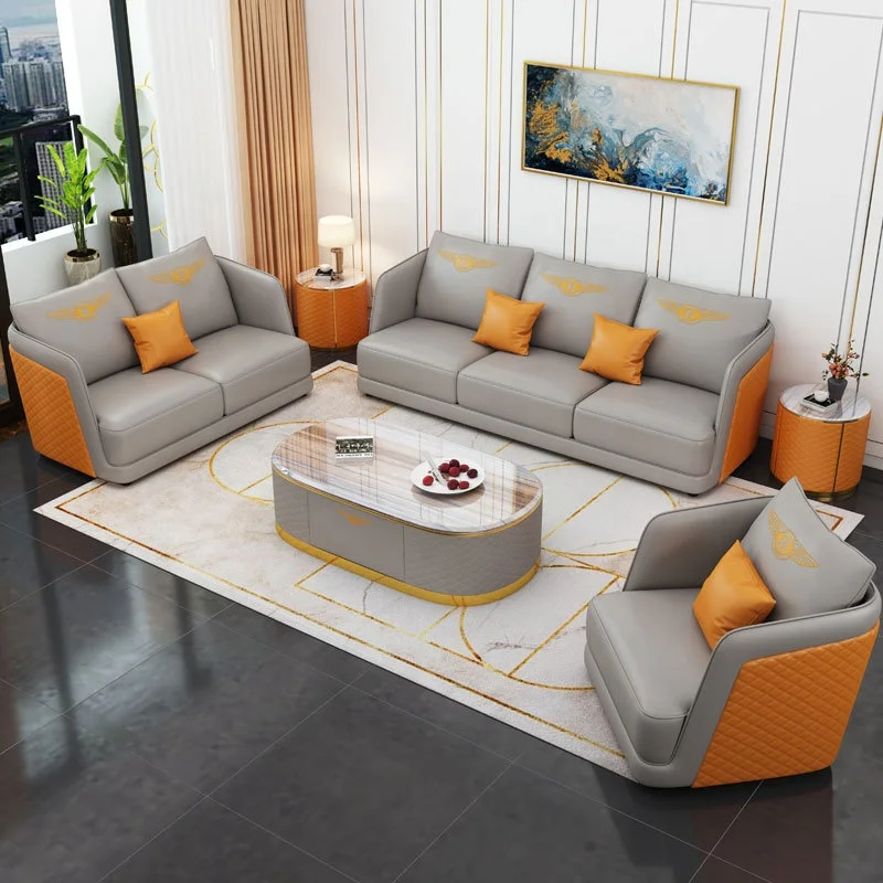 Italian Style Design Luxury Furniture Comfortable Sofas Curved Back Sectional Sofa Living Room Furnitures 1 Piece Set Modern