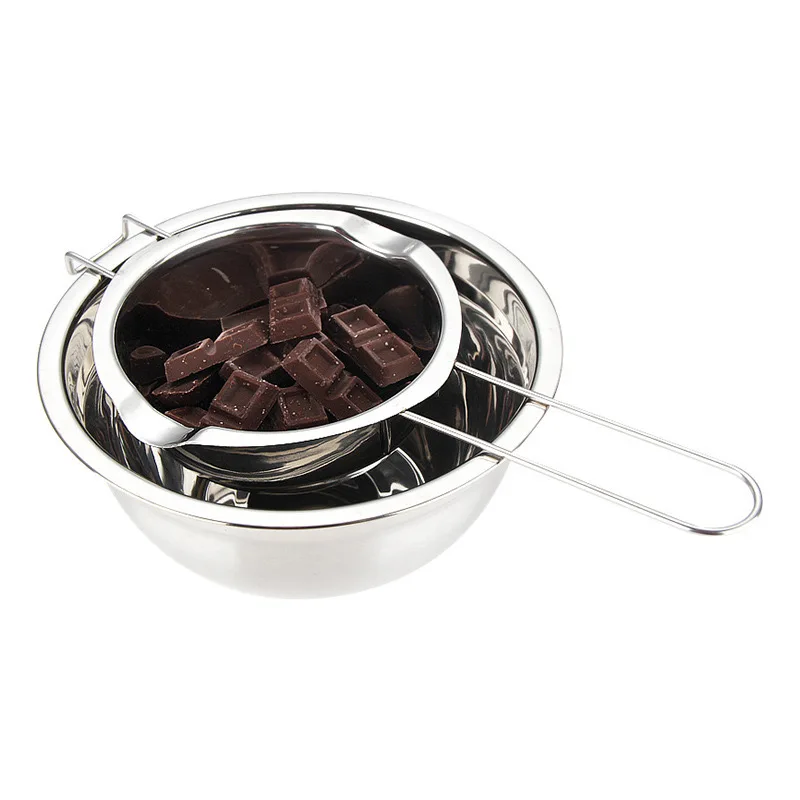 Amazon hot selling Food Grade Chocolate Melting Bowl Stainless Steel Chocolate Butter Melting Bowl cooking tool